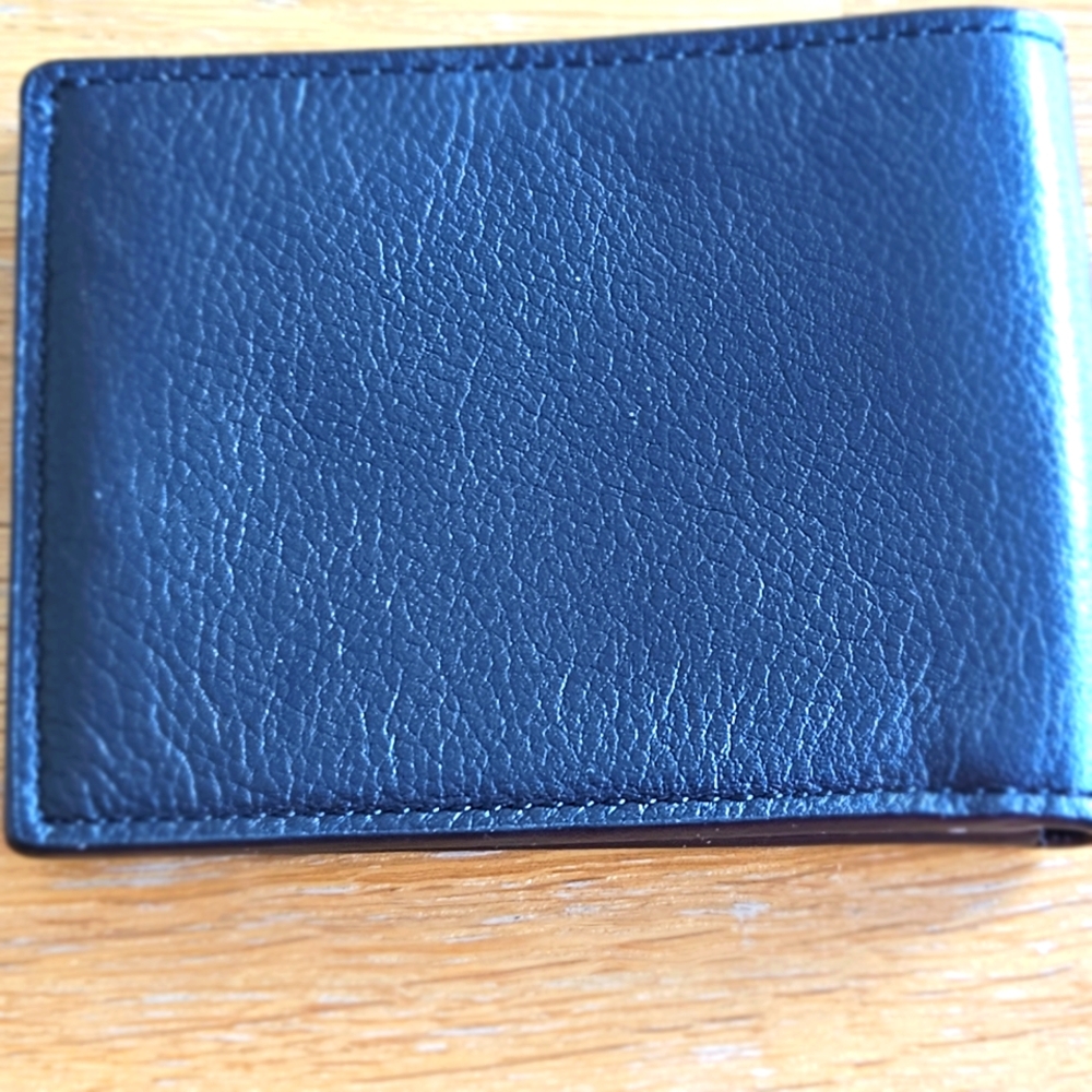 COACH Billfold ID Calf Leather Wallet - Black - Picture 2 of 14